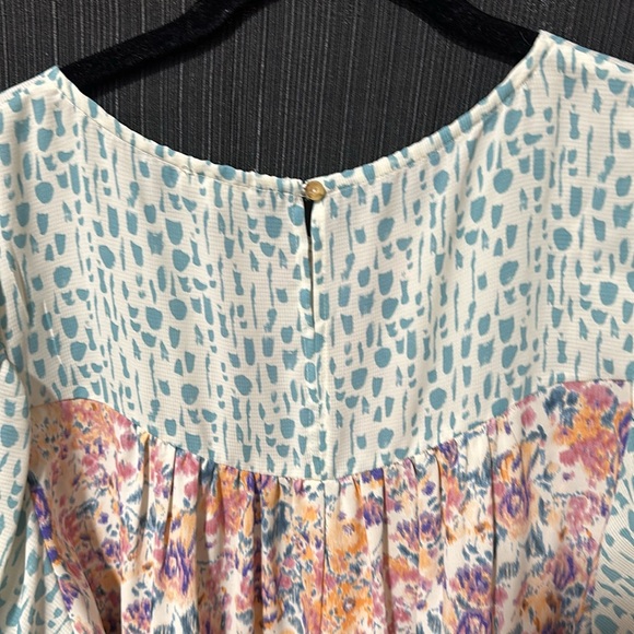 Jodifl- Multi Print‎ Top in Aqua / Size S / H-103 - Picture 7 of 12